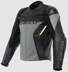 Куртка кожанная Dainese RACING 4 LEATHER JACKET CHARCOAL-GRAYBLACK |  Купить мотокуртку по выгодной цене в интернет-магазине Ekipka.ru