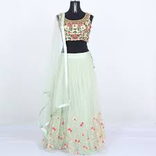 Mint green tag page contains color schemes, palettes and colour combinations with mint green colors. Buy A Light Mint Green With Gold Stone Work Multi Color Embroidery Net Blouse And Net Multi Color Flower Embroidery Skirt Crop Top Online