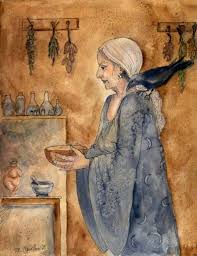 Bitty Early Witch Or Wise Woman Witch Samhain Art