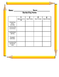 The written content is easy to read in either manuscript or cursive form. Handwriting Rubric By Enthusiastically Educated Tpt