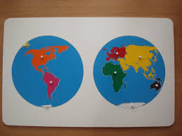 Puzzle Harta Continente Montessori Home Decor Frame Decor