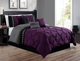 You can immediately paint all walls in your room purple, but if you prefer to start. Amazon Com 7 Pieces Queen Size Dark Purple Grey Black Double Needle Stitch Pinch Pleat All Season Bedding Goose Down Alternative Embroidered Comforter Set Kitchen Dining