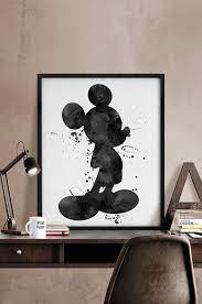 Watercolor Mickey Watercolor Black White Mickey Poster Disney Print Disney Poster Mickey Watercolor Wall Art Watercolor Disney Disney Decor Disney Art
