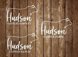 Custom Farm Name Logo Decal Cattle Farm Decal Rustic Car Etsy Cattle Farming Farm Name Cattle