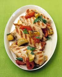 Grilled Chicken Cutlets With Squash And Tomatoes Recipe Chicken Cutlets Bbq Side Dish Recipes Recipes