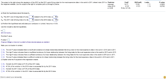 Solved The Output To The Right Shows The Regression Of Th