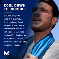 MISSION Cooling DuoMax Towel Dual Sided Towel One Terry Side to Dry You,  One Evaporative Cooling