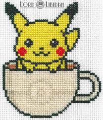 Share your software created cross stitch patterns! pattern added on february 13, 2021february 23, 2021 by michelle. Pikachu Tea Cup Cross Stitch By Lord Libidan Lord Libidan