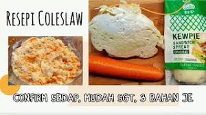 Campurkan sos tersebut dengan hirisan sayuran tadi. Resepi Coleslaw Confirm Sedap Mudah Guna 3 Bahan Je Youtube