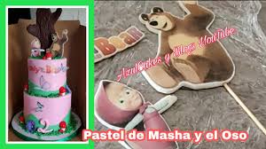 Masha y el oso pastel. Pastel En Fondant De Masha Y El Osito Youtube