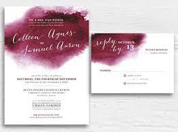 Burgundy Watercolor Wedding Invitation Set Printable Maroon Etsy Watercolor Wedding Invitations Wedding Invitations Burgundy Wedding Invitations