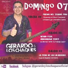 Видео gerardo y los chaques 2018 канала enzzotottal ll. Agenda De Hoy Gerardo Y Los Chaques Oficial 3624624040 Facebook