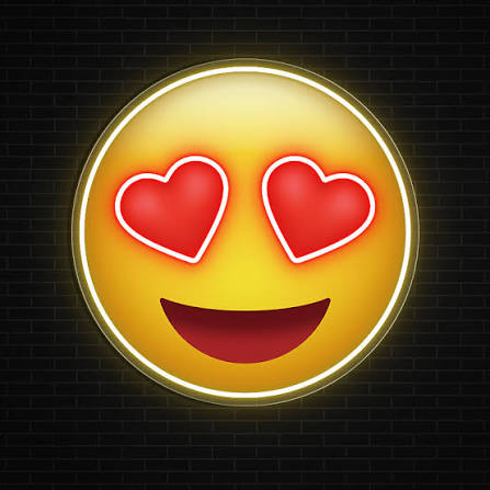 Heart Eyes Emoji Neon Sign