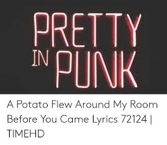 I'm the potato that flew around. Pretty Punk In A Potato Flew Around My Room Before You Came Lyrics 72124 Timehd Lyrics Meme On Awwmemes Com