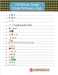 Make your festivities more fun with a game of christmas trivia questions and. Free Printable Christmas Songs Emoji Pictionary Quiz