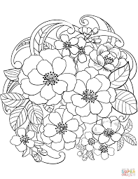 A bird and an apple. Blooming Flowers Coloring Page Free Printable Coloring Pages Printable Flower Coloring Pages Flower Coloring Pages Online Coloring Pages