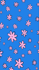 Flowers Indie Blue And Pink Hippie Wallpaper Edgy Wallpaper Cute Patterns Wallpaper