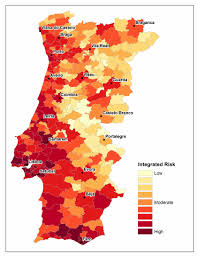 This was the largest earthquake recorded in 1990, comparable in size to the 1906 san francisco earthquake and the 2008 sichuan earthquake. Map Of Integrated Risk For Portugal Counties Download Scientific Diagram