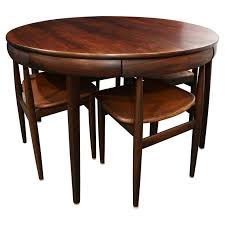 Rosewood Dining Table With Nested Chairs By Hans Olsen From A Unique Collection Of Antique And Modern Dining Rosewood Dining Dining Room Chairs Modern Table