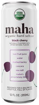 Maha Organic Hard Seltzer Black Cherry Cosube
