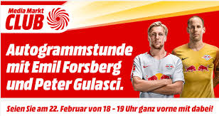 Emil peter forsberg (swedish pronunciation: Hofe Am Bruhl Fussball Fans Aufgepasst Am Freitag Um 18 00 Uhr Gibt Es Eine Media Markt Autogrammstunde Mit Den Rb Leipzig Stars Emil Forsberg Und Peter Gulacsi Bei Uns In Hof 1 Facebook