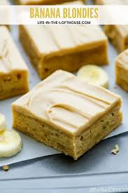 That fair complexion comes from way too much light brown sugar and melted butter. Banana Blondies Life In The Lofthouse