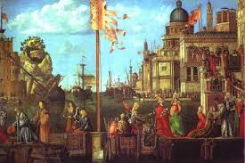 Vittore Carpaccio The Legend Of St Ursula The Meeting Of The Betrothed And The Departure For The Pilgrimage Detail 1495 Galleria Dell Accademia Venice