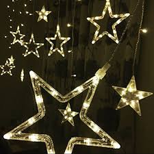 Smithroad 169er Led Lichtervorhang Lichterkette Sterne Farbwechsel Fur Innen Aussen Fenster 2 5 X 1 2 M Warmweiss Bday