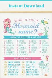Mermaid Name Sign Printable Mermaid Name Games Mermaid Name Poster Whats Your Mermaid Name Sign Printable Par Mermaid Names Mermaid Parties Mermaid Birthday