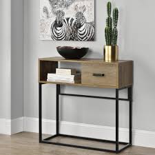 En Casa Konsolentisch Mit Ablagefach 80 X 35 X 80 Cm Kommode Regal Konsole Walnuss Schwarz Konsolen Tisch Konsolentisch Offene Regale
