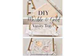 Oh this diy marble side table is. Diy Marble Gold Vanity Tray Malia Lynn Blog