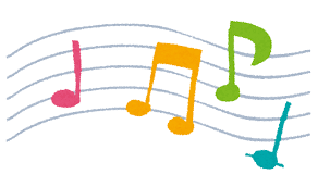 音楽のイラスト「五線譜と音符」 | かわいいフリー素材集 いらすとや