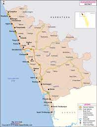 Map of kerala with state capital, district head quarters, taluk head quarters, boundaries, national highways, railway lines and other roads. Kasargod District Map