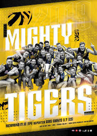 The richmond football club, nicknamed the tigers, is an australian rules football team playing in the australian football league. Richmond Tigers 2019 2020 Premiership Merchandise Richmond Football Club Afl Premiership Poster 2019