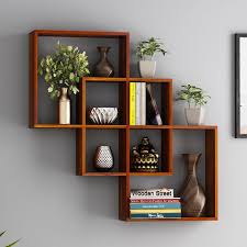 Buy Grizzo Wall Shelf Honey Finish Online In India Wooden Street Wall Shelves Living Room Wall Shelves Design Shelf Decor Living Room