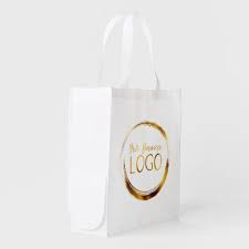 Round Business Logo Promo Grocery Bag Zazzle Com In 2020 Grocery Bag Reusable Grocery Bags Business Logo