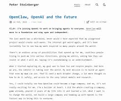 OpenClaw 创始人加入OpenAI，目标「开发一款连我妈妈都能用的AI ...