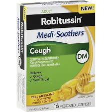 In 1972, f & f foods purchased smith brothers and moved . Robitussin Medi Soothers Medicated Lozenges Cough Dm Adult Honey Lemon Health Personal Care Sun Fresh