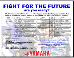 We did not find results for: F Sains Dan Teknologi Usd Lowongan Pt Yamaha Indonesia Motor Manufacturing Yimm