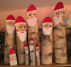 Toutes les activités autour de noël. Faire Des Peres Noel En Buches De Bois