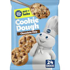 Choose from chocolate chip,peanut butter, and sugar cookies for a tasty treat. Pillsbury Ready To Bake Chocolate Chip Cookie Dough 24 Ct 16 Oz Walmart Com Walmart Com