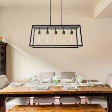 Do you love industrial decor? Oiled Bronze 5 Light Roebling Linear Frame Chandelier Industrial Industrial Dining Room New York By Lights Com Houzz