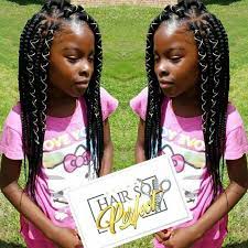 This Is An Impressive Box Braid Hairstyle For Kids This Hairstyle Will Definitely Change Her Look Fr Kids Box Braids Kids Braided Hairstyles Thick Hair Styles