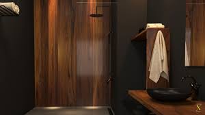It also features a sleek floating design that is popular in masculine bathrooms. Masculine Bathroom With Heavy Wood Finishing Zeitgeist Design Development