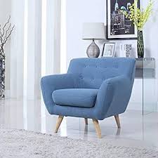 Amazon Com Mid Century Modern Tufted Button Living Room Accent Chair 169 99 Mid Century Modern Style Sofa Blue Accent Chairs Accent Chairs For Living Room