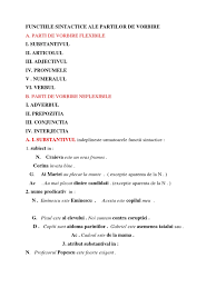 Toate aceste forme pe care le poate lua un substantiv, pentru a exprima în propoziție diferite funcții sintactice, se numesc cazuri, iar formele. Functiile Sintactice Ale Partilor De Vorbire