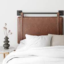 Harlow twin wall mount headboard fabric upholstered headboard adjustable height pu leather straps black metal rail gray/brown — regular price $109.99. Free 2 Day Shipping Buy Nathan James Harlow Twin Wall Mount Headboard Faux Leather U Gray Upholstered Headboard Wall Mounted Headboards Upholstered Headboard