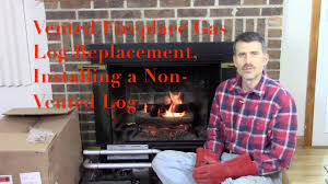 Direct vent means no chimney required. Vented Fireplace Gas Log Replacement Installing A Non Vented Log Youtube
