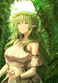 Pin By Keh Yaa Sehrai On Anime Girls Green Hair Anime Green Hair Anime Elf Manga Cute