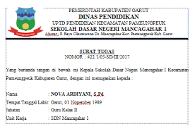 Contoh Surat Tugas Membimbing Siswa Surat Sekolah Dasar Kepala Sekolah